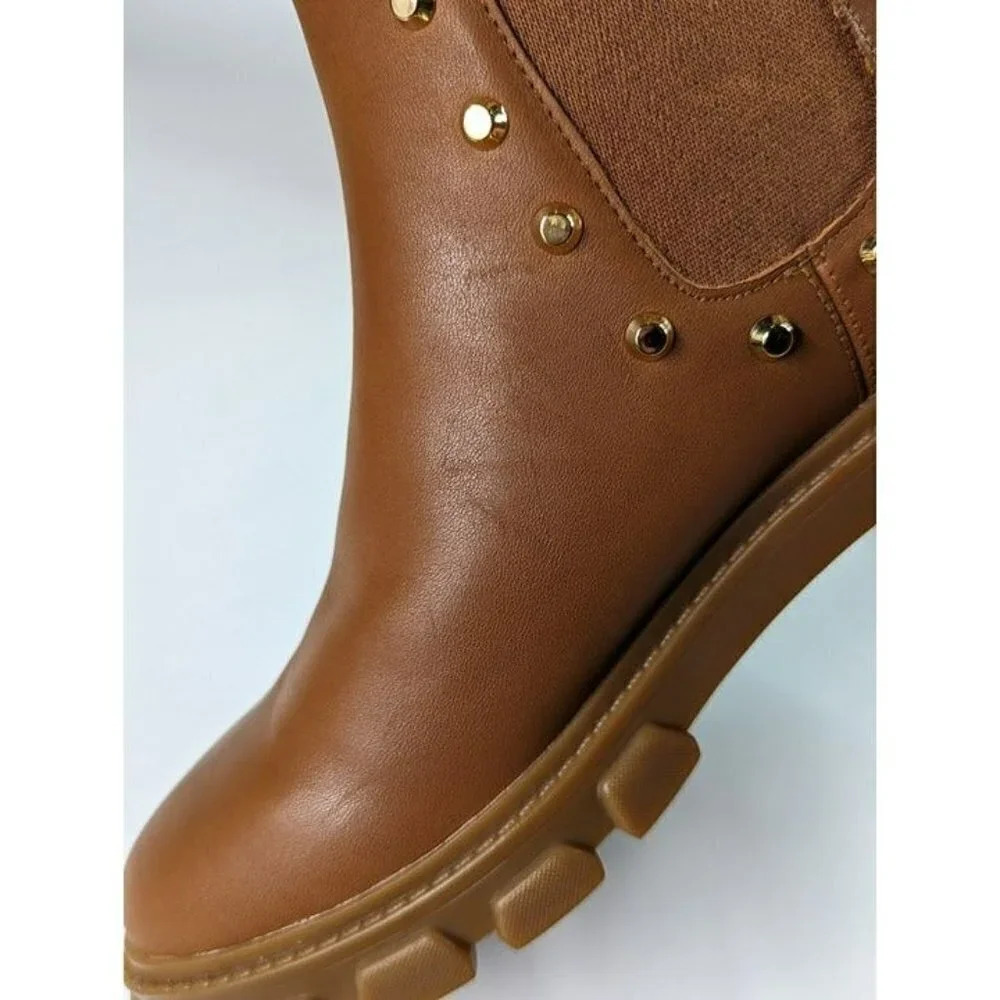 Michael Kors Women's Ridley Studded Lug-Sole Chelsea Booties Size 6.5 MSRP $225 - Picture 4 of 12